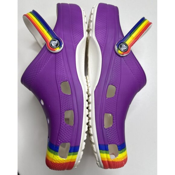 Crocs Classic Rainbow Dye Graphic Slip Resistant Clogs Size Men 10 Women’s 12 - Picture 6 of 12